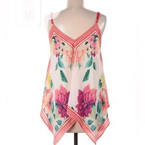 🍅Jealous Tomato asymptomatic hem floral tank size Medium